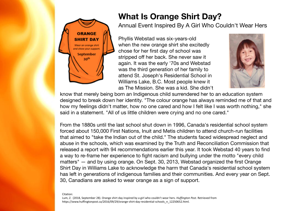Orange Shirt Day - Every Child Matters